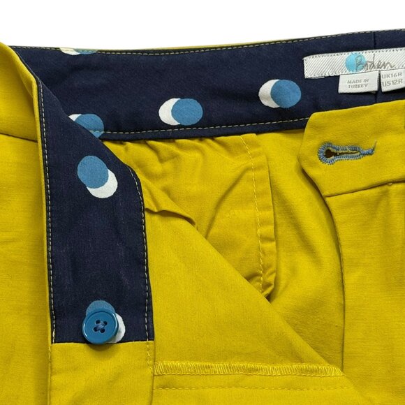 BODEN Women's Pants Yellow Size US 12R. Made in Turkey. 97% Cotton / 3% Elasta - Picture 4 of 13